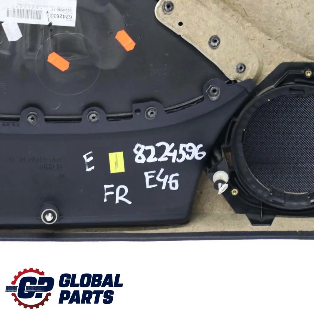 BMW E46 Berlina Touring Anteriore Destra Trim Panel Porta Scheda Pelle Nero - SKU 8224596 - Numero di parte 8224596