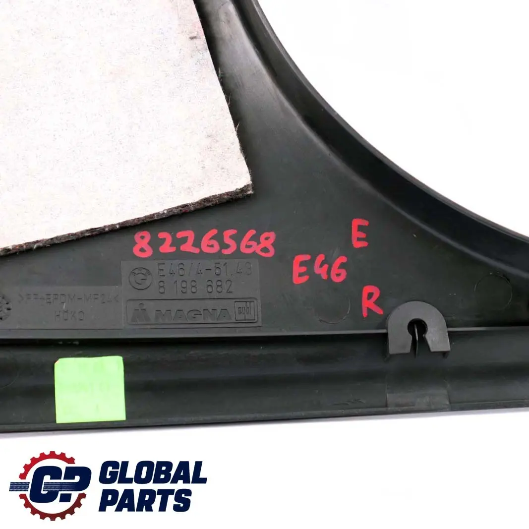 BMW E46 Couvercle Panneau Habillage Colonne B Colonne Inférieure Droite 8198682 - SKU 8226568 - Numéro de pièce 8226568