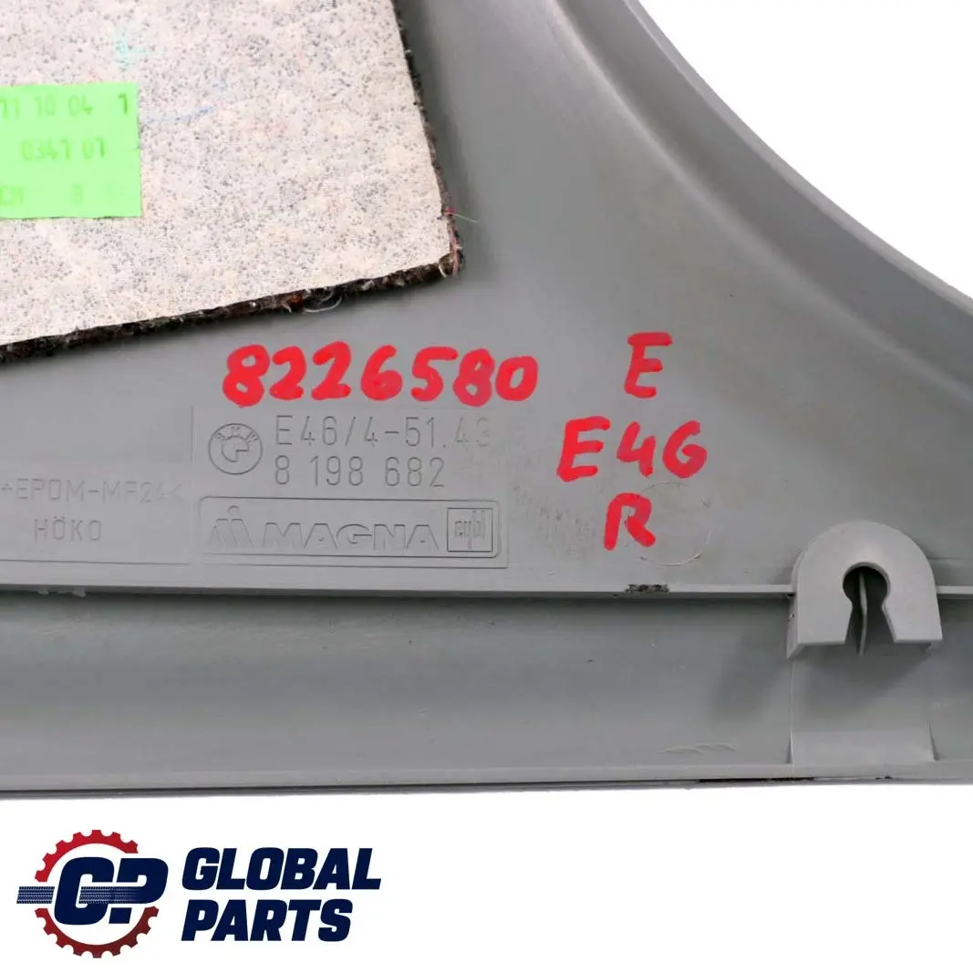 BMW 3 er E46 Blende B-Säule Unten Rechts Grau - SKU 8226580 - Teilenummer 8198682
