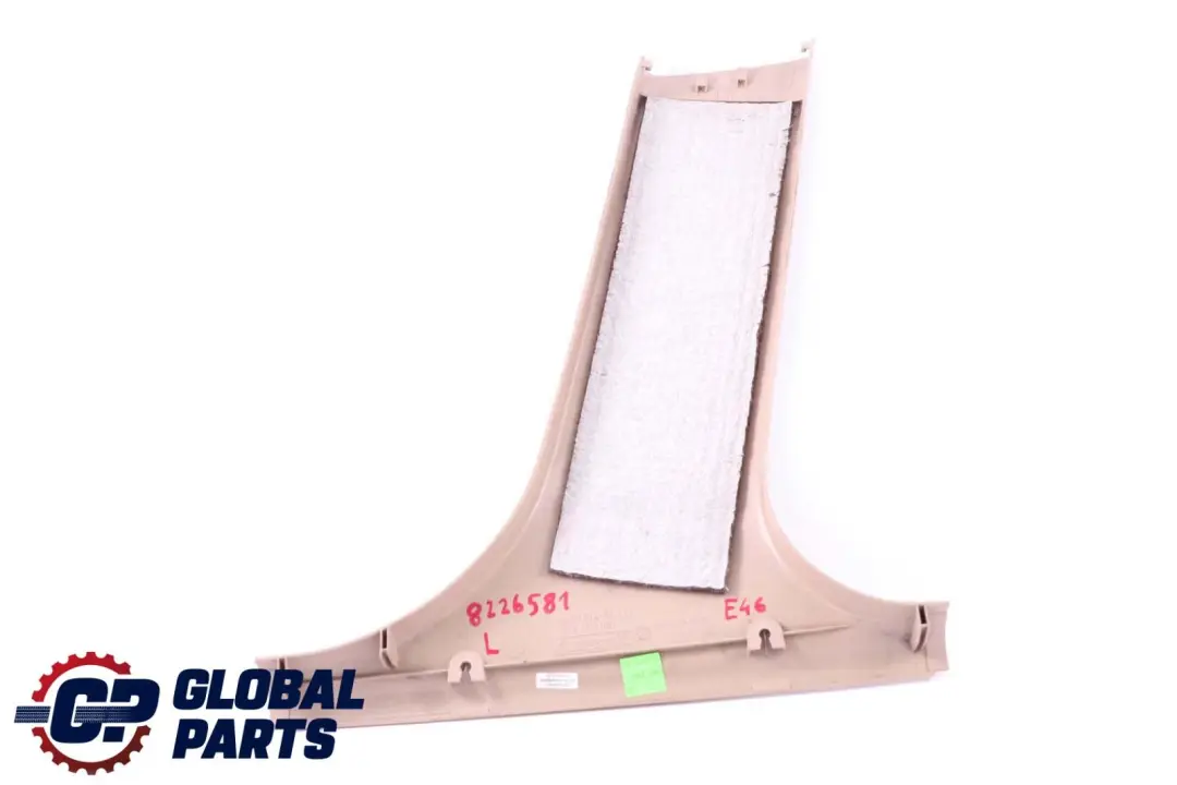 Cubierta Panel Recorte Columna B Pilar Inferior Izquierda 8198681 para BMW E46 con número de pieza 8226581 BMW E46 Cubierta Panel Recorte Columna B Pilar Inferior Izquierda 8198681 - SKU 8226581 - Número de pieza 8226581