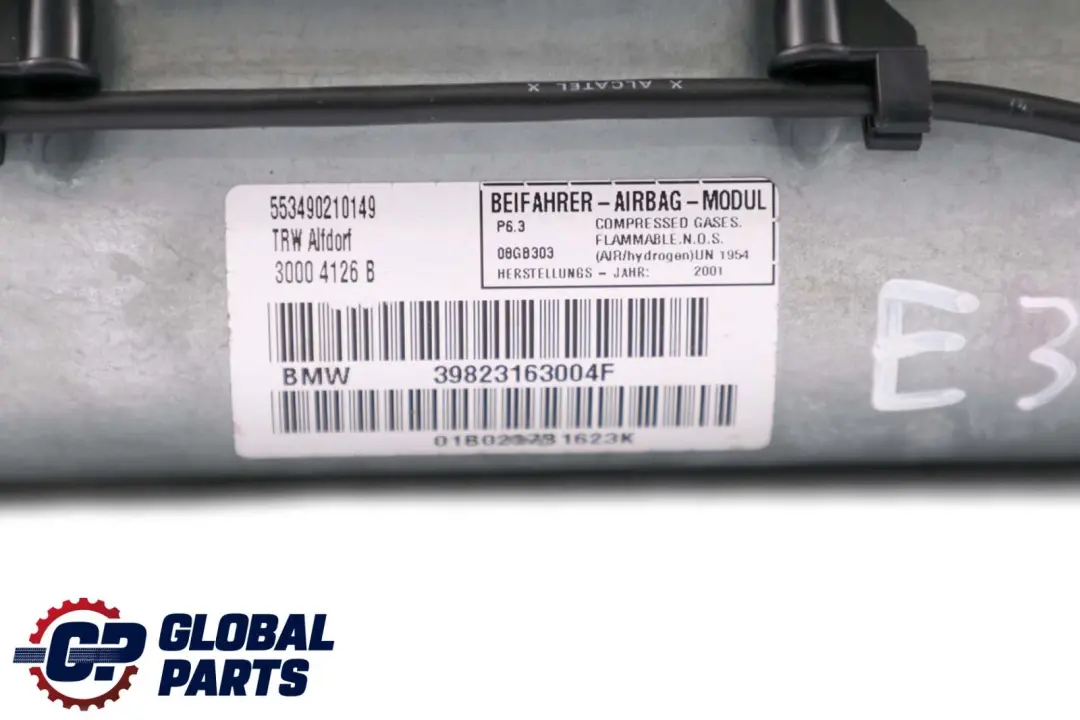 BMW E39 Airbag Módulo De Bolsa Para El Lado Del Pasajero - SKU 8231630 - Número de pieza 8231630