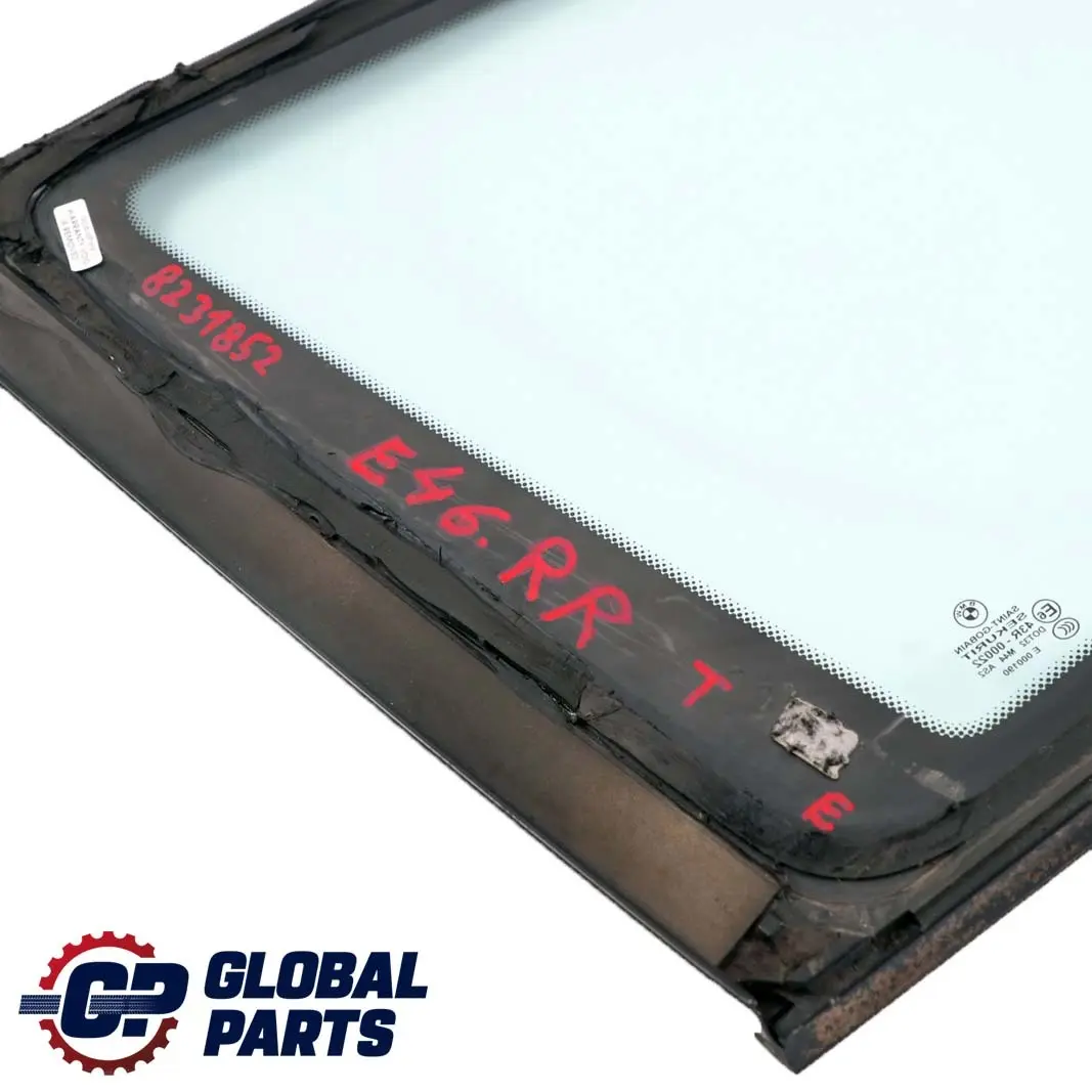 BMW 3 Series E46 Touring Rear Right O/S Side Quarter Window Glass Green AS2 - SKU 8231852 - Part number 8231852