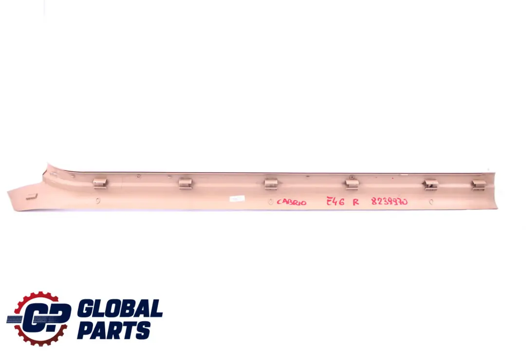 Front Right Entrance Cover Trim Strip O/S Hellbeige to BMW 3 Series E46 with Part number 8239970 BMW 3 Series E46 Front Right Entrance Cover Trim Strip O/S Hellbeige - SKU 8239980 - Part number 8239970