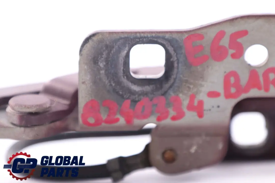 Hood Bonnet Right O/S Hinge Barberarot Red A39 to BMW 7 Series E65 Engine with Part number 8240334 BMW 7 Series E65 Engine Hood Bonnet Right O/S Hinge Barberarot Red A39 - SKU 8240334-BAR - Part number 8240334