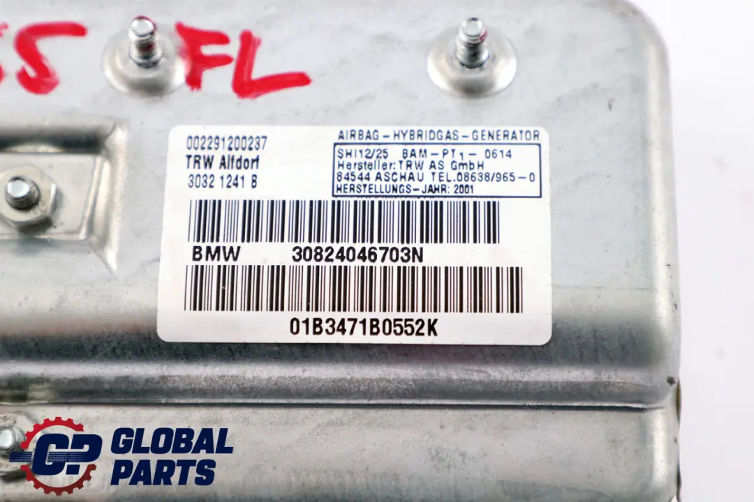Tür Airbag Modul Vorne Links für BMW E65 E66 mit Teilenummer 8240467 BMW E65 E66 Tür Airbag Modul Vorne Links - SKU 8240467 - Teilenummer 8240467