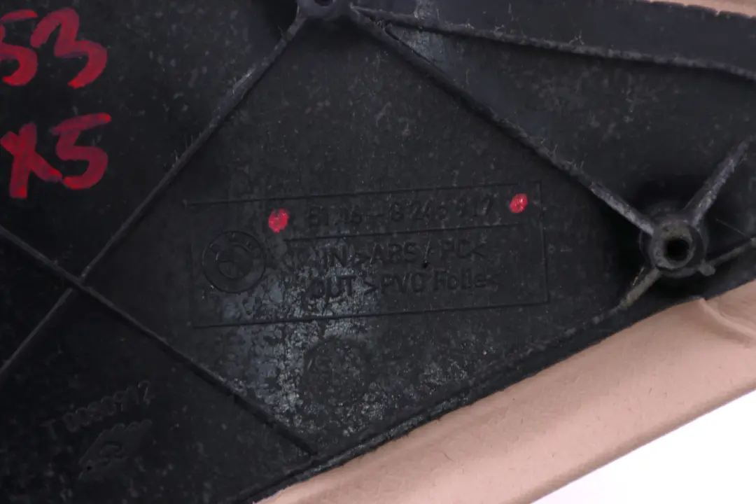 Lateral Body Part Centre Console Left 5116 to BMW X5 Series E53 with Part number 8262805 BMW X5 Series E53 Lateral Body Part Centre Console Left 5116 - SKU 8245917 - Part number 8262805