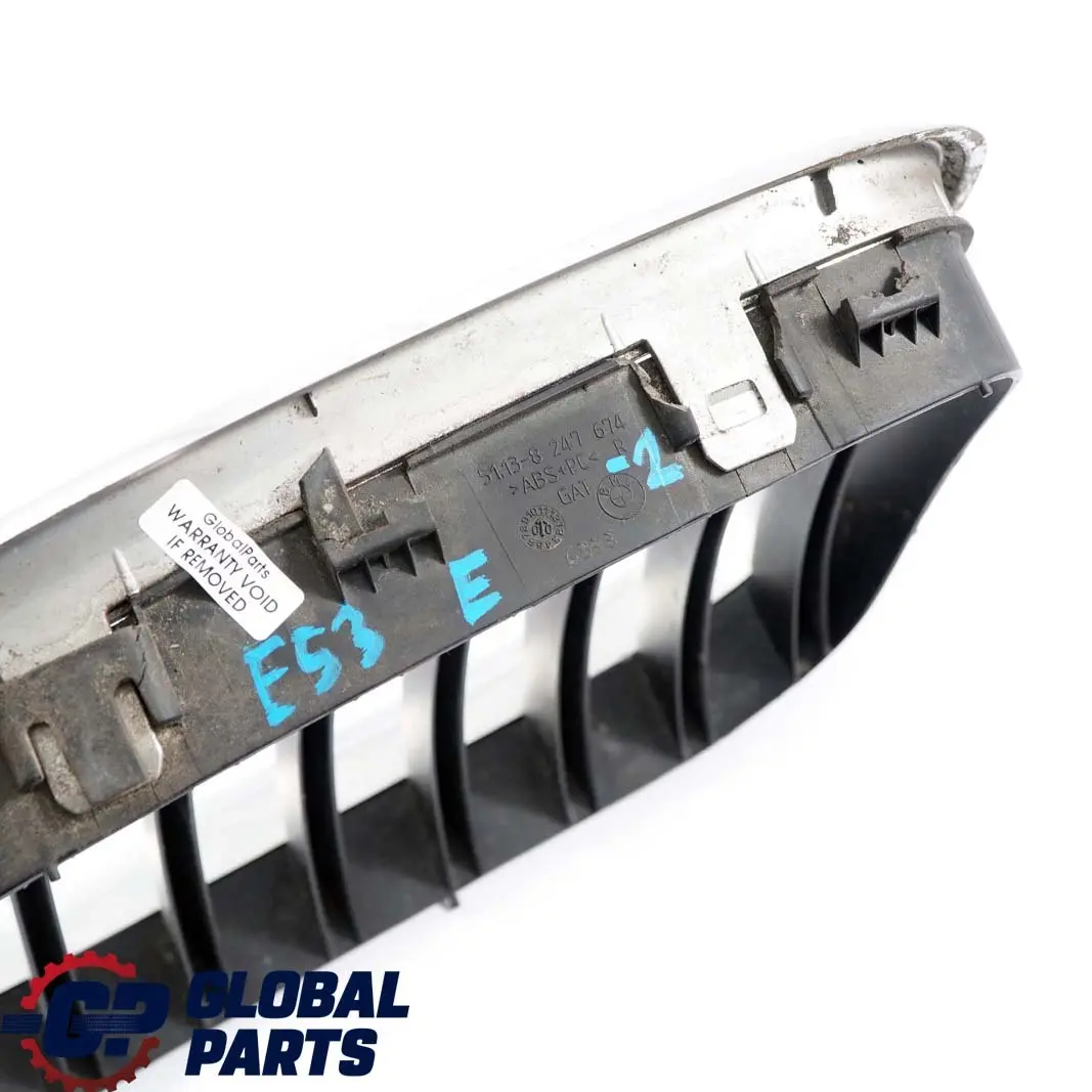 Ziergitter Vorne Rechts Chrom für BMW X5 er E53 2 mit Teilenummer 8247674 BMW X5 er E53 2 Ziergitter Vorne Rechts Chrom - SKU 8247674-2 - Teilenummer 8247674