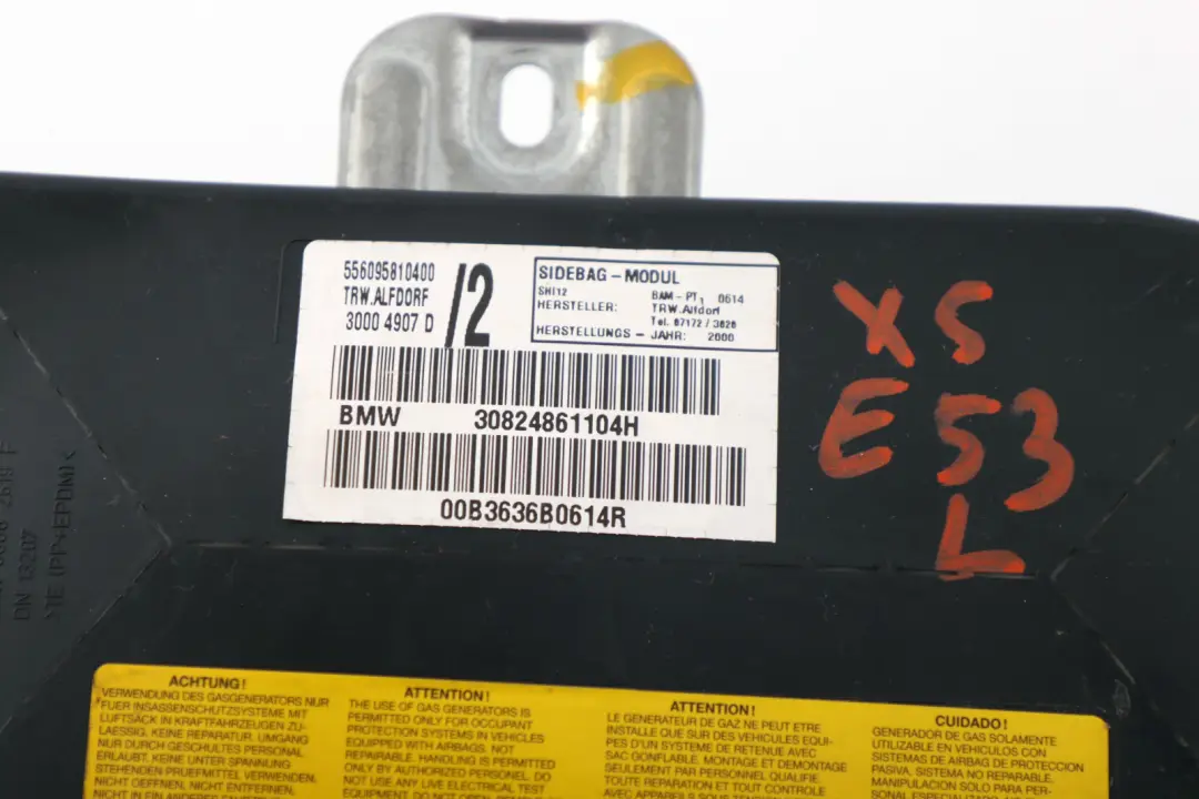 Poduszka airbag drzwi lewa do BMW E53 X5 o numerze 7037233 BMW E53 X5 Poduszka airbag drzwi lewa - SKU 8248611 - Numer Części 7037233