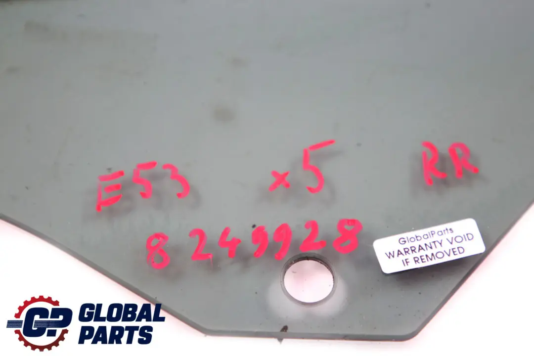 BMW X5 Series E53 Rear Right Door Side Window AS3 Black O/S - SKU 8249928 - Part number 8249928