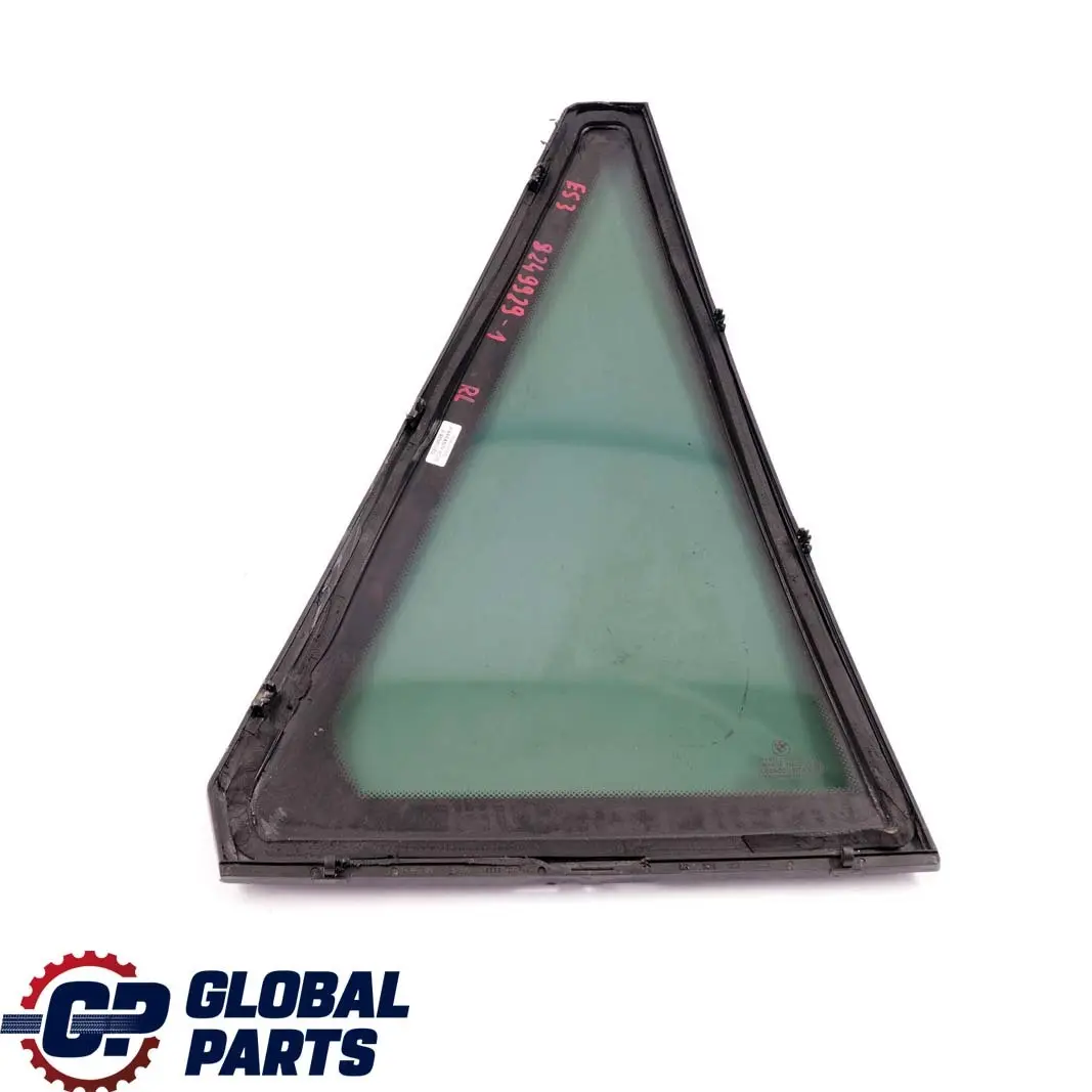 Left N/S Fixed Triangle Window Black Tinted AS3 to BMW X5 E53 1 Rear with Part number 8249929 BMW X5 E53 1 Rear Left N/S Fixed Triangle Window Black Tinted AS3 - SKU 8249929-1 - Part number 8249929