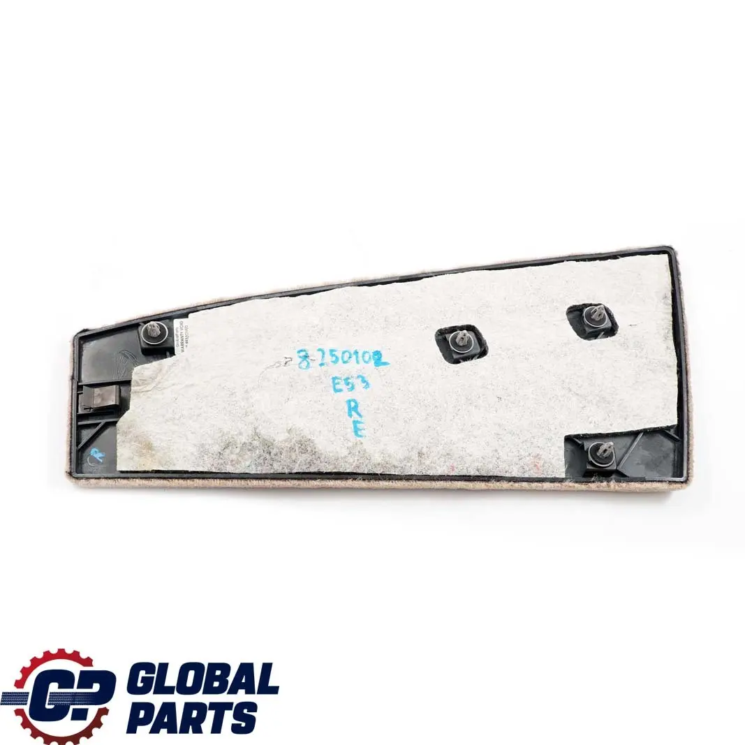 Right Center Console Trim Panel Beige Hellbeige to BMW X5 Series E53 Rear with Part number 8250102 BMW X5 Series E53 Rear Right Center Console Trim Panel Beige Hellbeige - SKU 8250102 - Part number 8250102