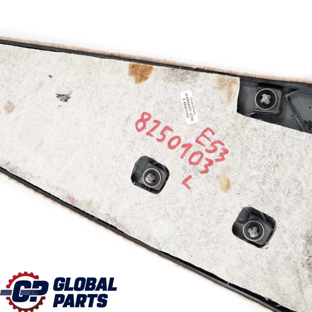 Consola Central Trasera Izquierda Panel De Luz Beige para BMW E53 con número de pieza 8250103 BMW E53 Consola Central Trasera Izquierda Panel De Luz Beige - SKU 8250103 - Número de pieza 8250103