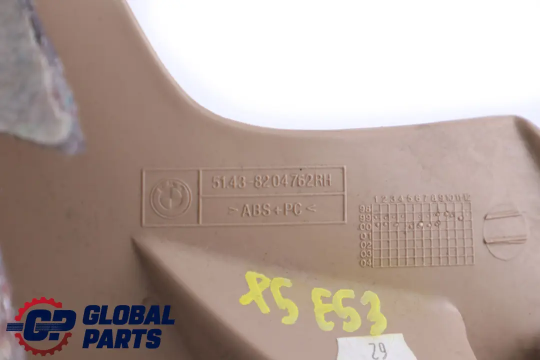 BMW X5 er E53 Verkleidung Säule Hinten Rechts Hellbeige 2 Beige 8204762 - SKU 8250226 - Teilenummer 8250226