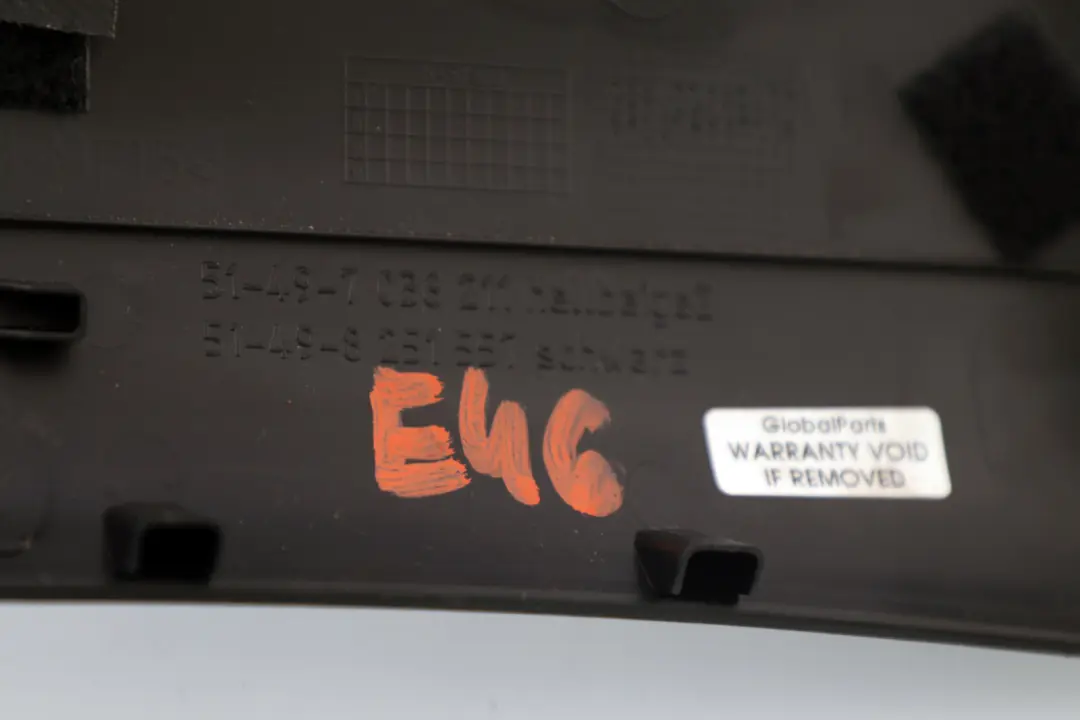 BMW 6 Series Compact E46 Trunk Lid Trim Panel Black - SKU 8251557 - Part number 8251557