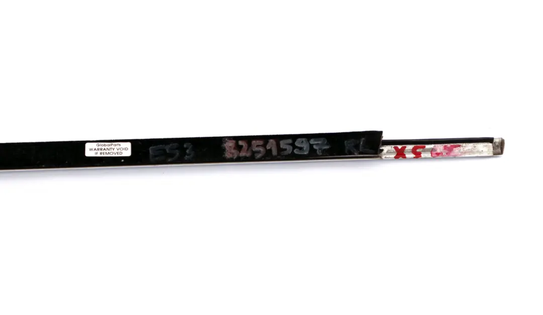 BMW X5 E53 Outer Weatherstrip Rear Left Door N/S Chrome - SKU 8251597 - Part number 8251597