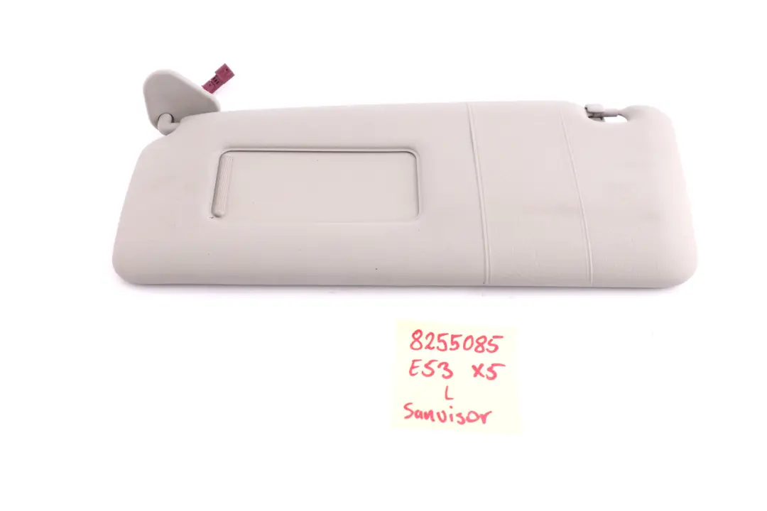 BMW X5 Series E53 Sun Visor with Mirror Lamp Hellgrau Left N/S - SKU 8255085 - Part number 8258035