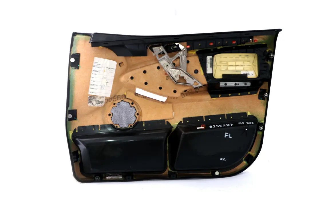 Front Left N/S Door Card Leather Interior Trim Panel Black to BMW X5 Series E53 with Part number 8255287 BMW X5 Series E53 Front Left N/S Door Card Leather Interior Trim Panel Black - SKU 8255287 - Part number 8255287