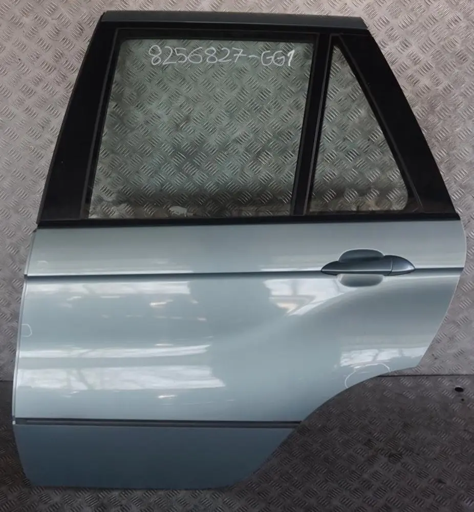 Door Rear Left N/S Graugruen Grey Green Metallic - 442 to BMW X5 Series E53 1 with Part number 8256827 BMW X5 Series E53 1 Door Rear Left N/S Graugruen Grey Green Metallic - 442 - SKU 8256827-GG1 - Part number 8256827