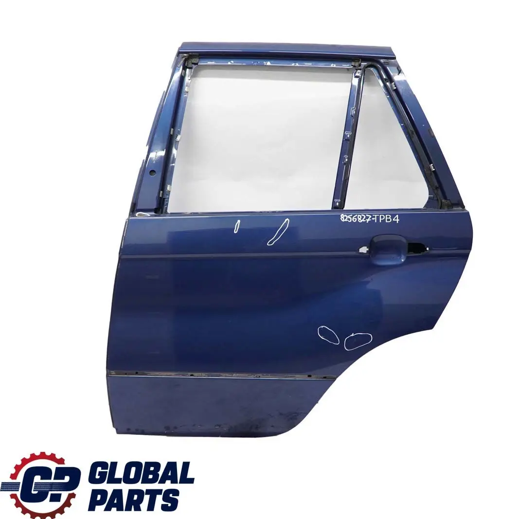 BMW X5 er E53 Fahrerseite Tür hinten links Topasblau Topas Blau Metallic 364 - SKU 8256827-TPB4 - Teilenummer 8256827