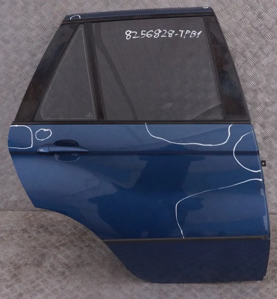 Door Rear Right O/S Topasblau Blue Blau Metallic - 364 to BMW X5 Series E53 1 with Part number 8256828 BMW X5 Series E53 1 Door Rear Right O/S Topasblau Blue Blau Metallic - 364 - SKU 8256828-TPB1 - Part number 8256828