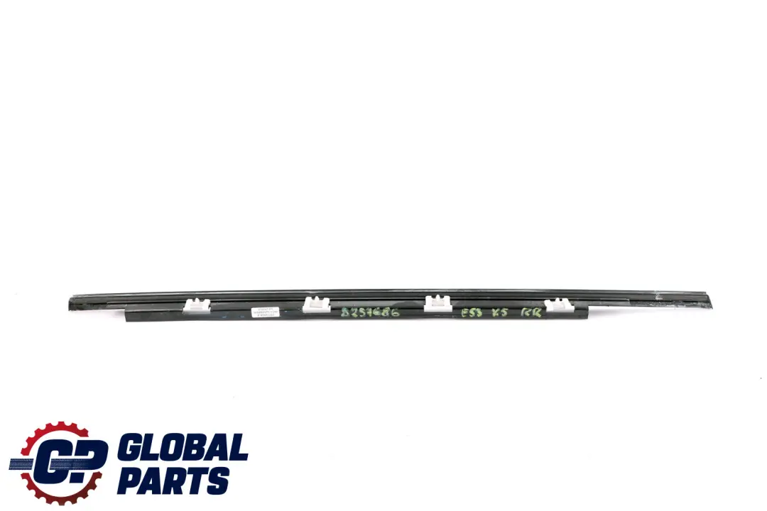 Apertura Cornice Finestrino Porta Posteriore Dx Nero Lucido Black per BMW X5 E53 con numero di parte 8257686 BMW X5 E53 Apertura Cornice Finestrino Porta Posteriore Dx Nero Lucido Black - SKU 8257686 - Numero di parte 8257686