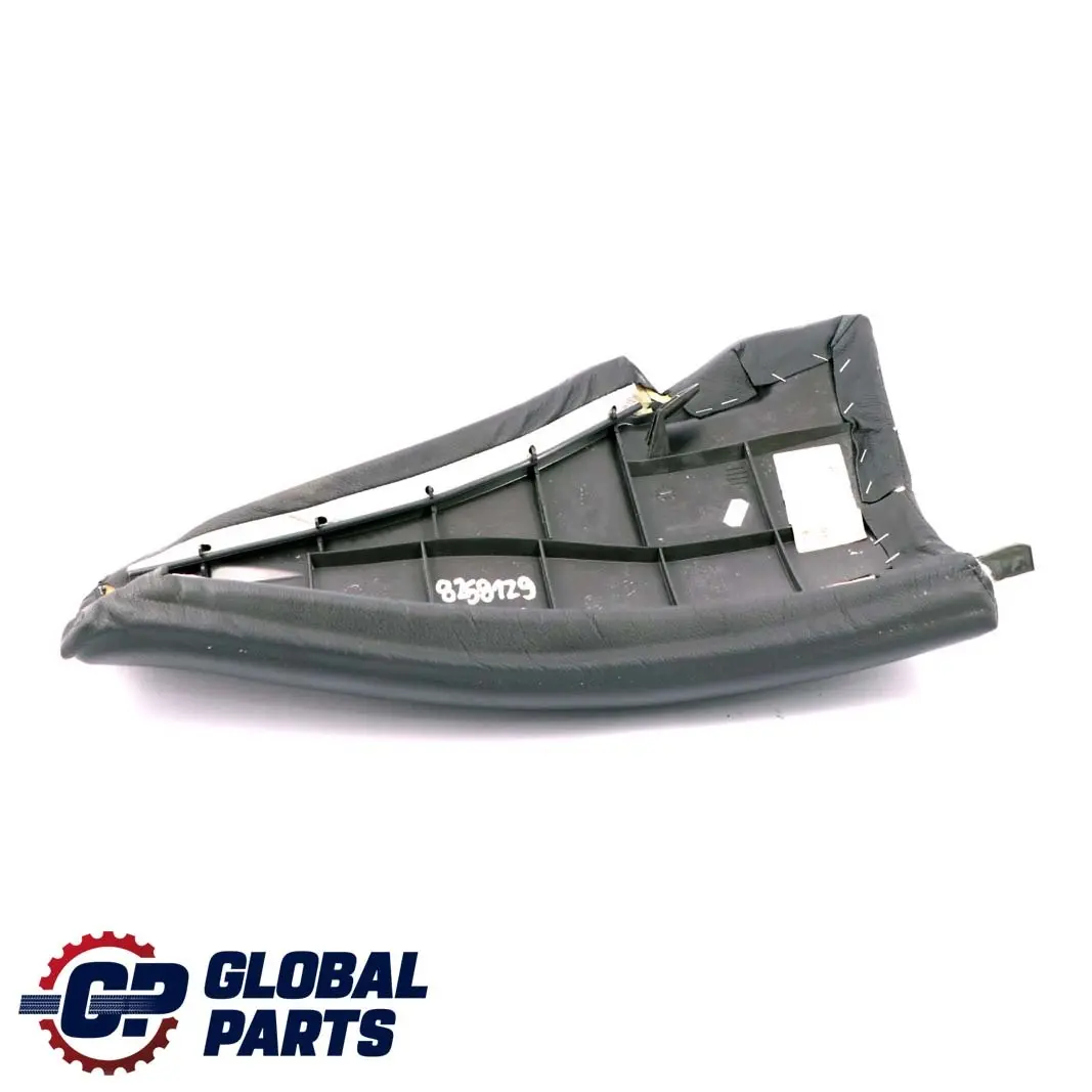 BMW E46 Touring Rear Seat Left N/S Lateral Finisher Panel Black Leather - SKU 8258129 - Part number 8258129