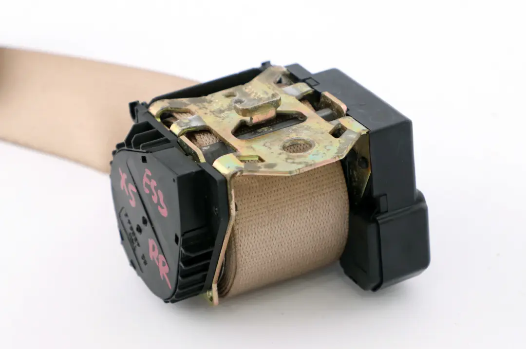 Upper Belt With Force Limiter Rear Right O/S Hell Beige to BMW X5 Series E53 with Part number 8259002 BMW X5 Series E53 Upper Belt With Force Limiter Rear Right O/S Hell Beige - SKU 8259002 - Part number 8259002