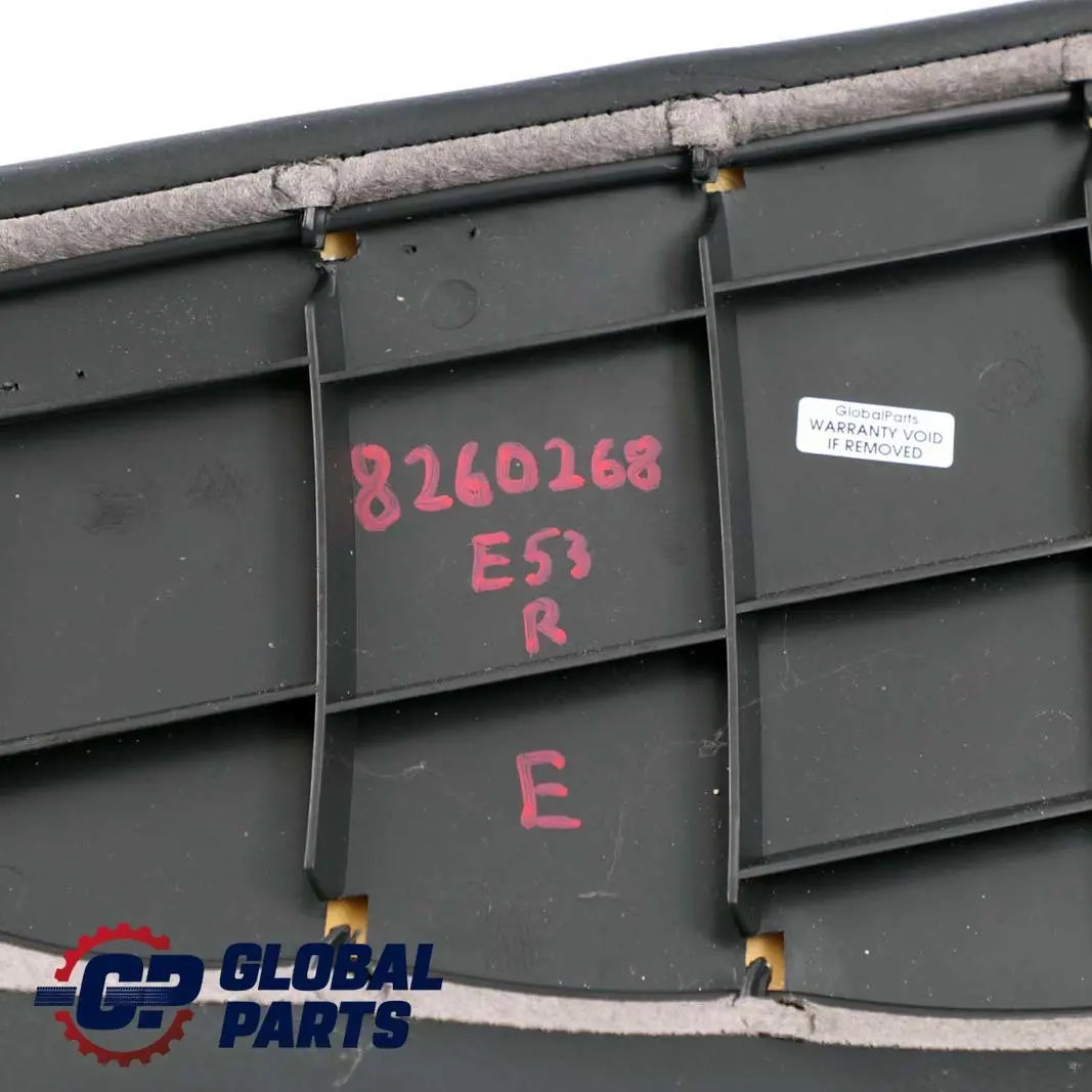 Right Seat O/S Lateral Side Panel Leather Montana Cover Black to BMW X5 E53 Rear with Part number 8260268 BMW X5 E53 Rear Right Seat O/S Lateral Side Panel Leather Montana Cover Black - SKU 8260268 - Part number 8260268