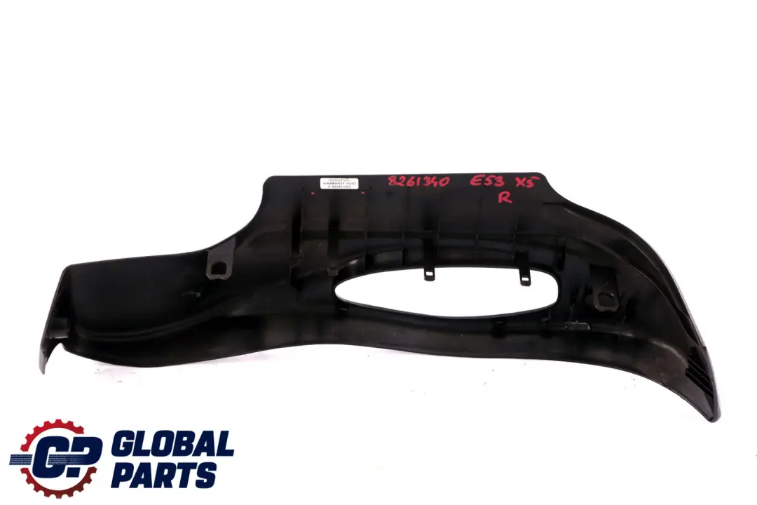 Front Seat Outer Right O/S Covering Cover Trim Black to BMW X3 X5 Series E53 E83 with Part number 8261340 BMW X3 X5 Series E53 E83 Front Seat Outer Right O/S Covering Cover Trim Black - SKU 8261340 - Part number 8261340