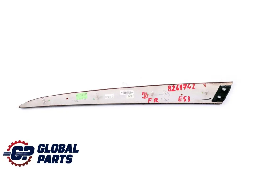 Wooden Strip Door Front Right O/S Poplar Wood Dunkel Dark to BMW X5 Series E53 with Part number 8261742 BMW X5 Series E53 Wooden Strip Door Front Right O/S Poplar Wood Dunkel Dark - SKU 8261742 - Part number 8261742