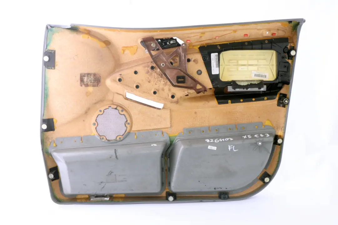 Front Left N/S Door Card Grey Leather Interior Trim Panel to BMW X5 Series E53 with Part number 8264103 BMW X5 Series E53 Front Left N/S Door Card Grey Leather Interior Trim Panel - SKU 8264103 - Part number 8264103