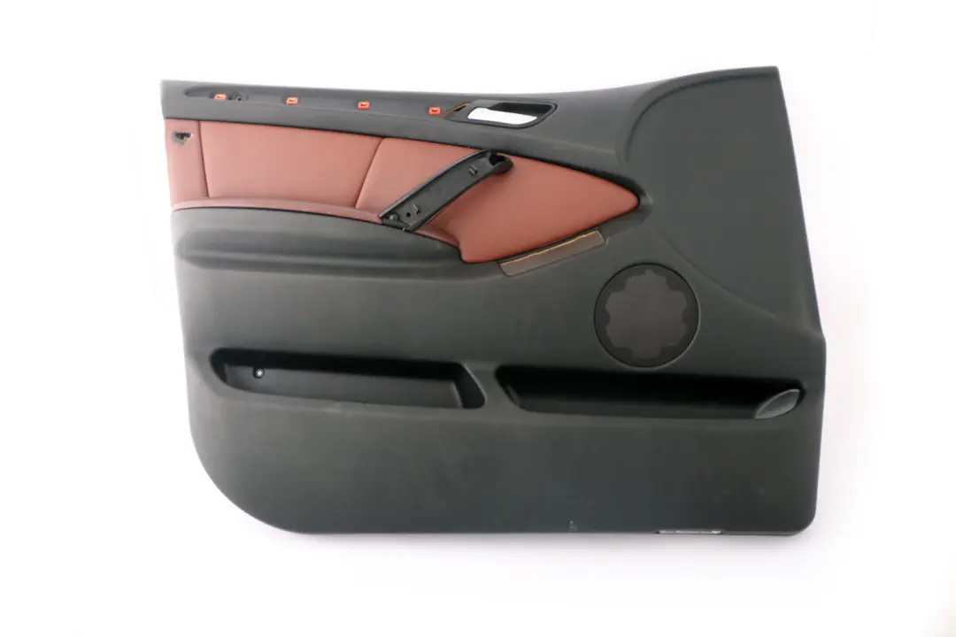 Front Left N/S Door Card Trim Panel Leather Mahagoni to BMW X5 Series E53 with Part number 8264105 BMW X5 Series E53 Front Left N/S Door Card Trim Panel Leather Mahagoni - SKU 8264105 - Part number 8264105