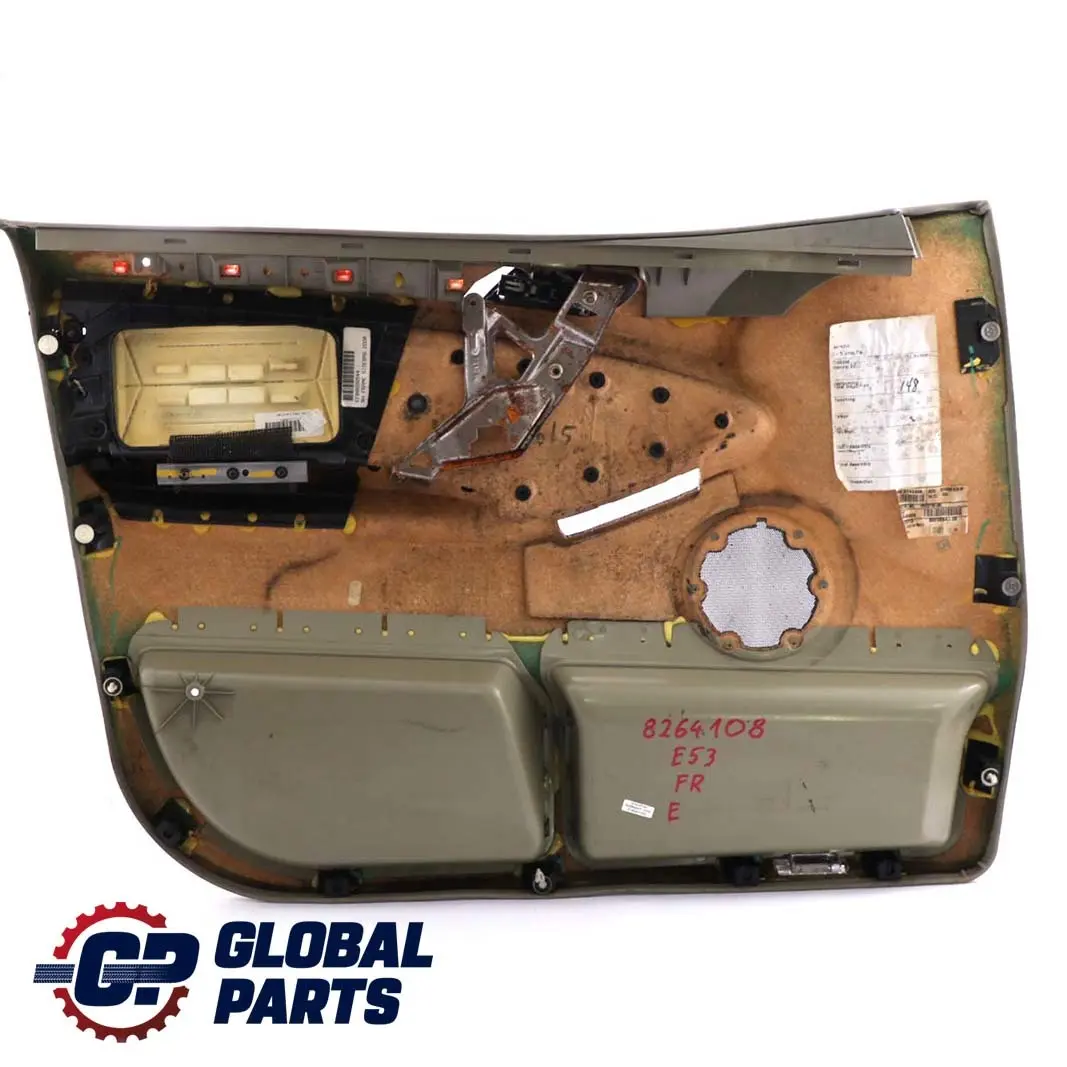 BMW X5 E53 Front Right O/S Door Card Trim Panel Leather Pastel Green - SKU 8264108 - Part number 8264108