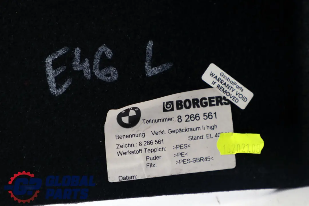 Verkleidung Links Gepäckraum Grau BMW 3 er E46 - SKU 8266561 - Teilenummer 8266561