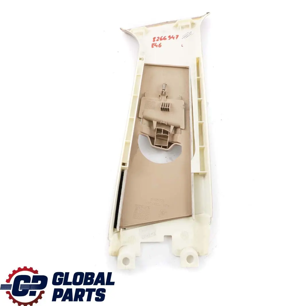 B-Column Upper Left N/S Trim Beige 8217243 to BMW 3 E46 Saloon Touring Cover with Part number 8266947 BMW 3 E46 Saloon Touring Cover B-Column Upper Left N/S Trim Beige 8217243 - SKU 8266947 - Part number 8266947