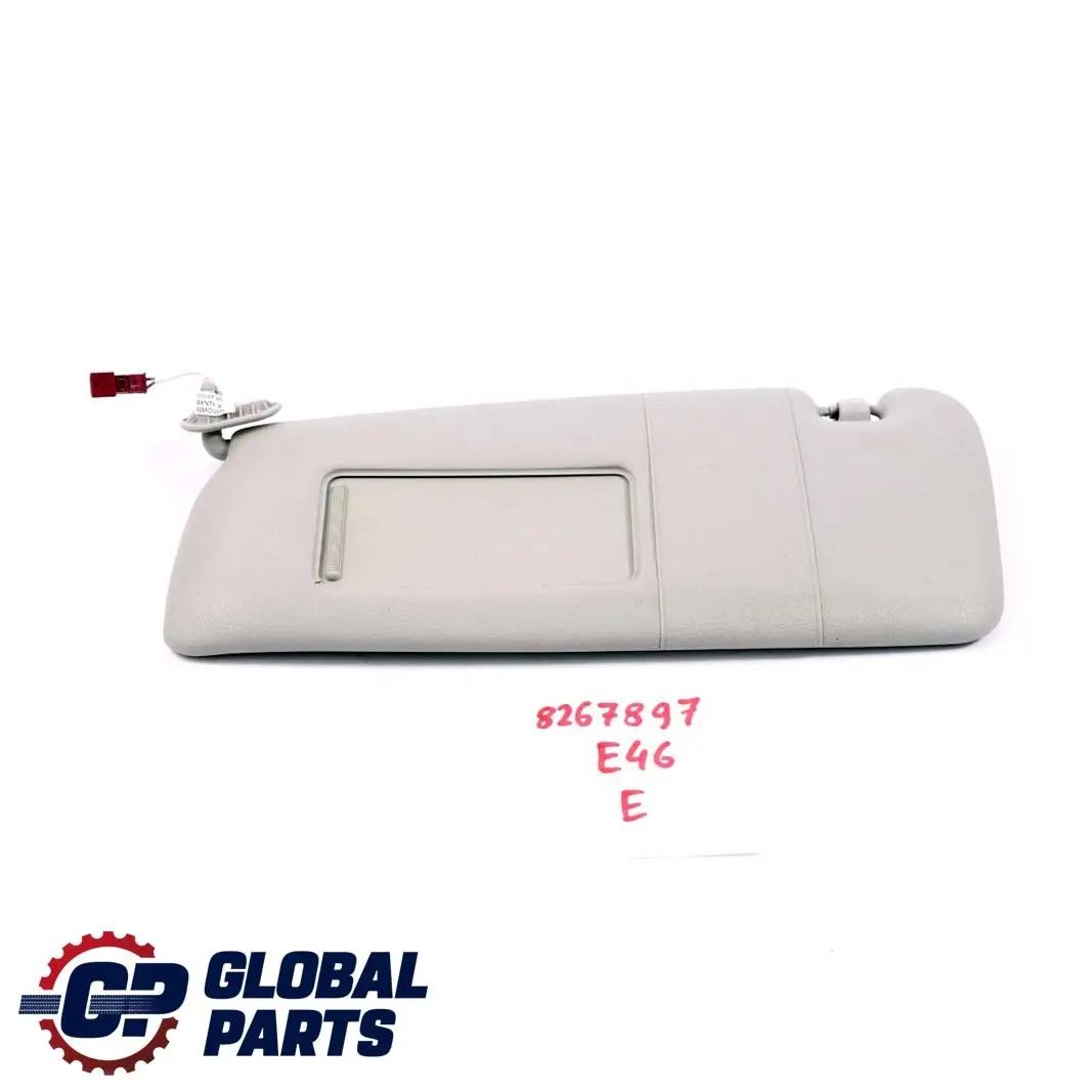 BMW 3 Series E46 1 Sun Visor Mirror Illuminated Left N/S Light Grey - SKU 8267897-1 - Part number 8267897