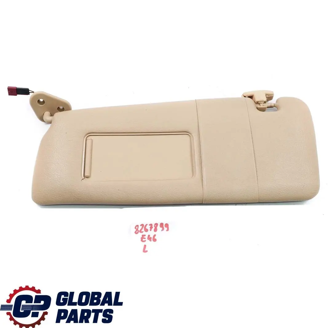Parasol Espejo Iluminado Izquierdo Beige Claro para BMW E46 con número de pieza 8267899 BMW E46 Parasol Espejo Iluminado Izquierdo Beige Claro - SKU 8267899 - Número de pieza 8267899