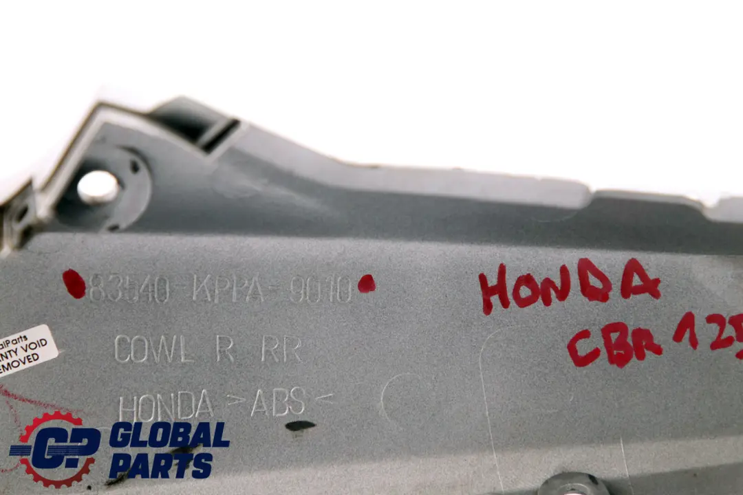 CBR 125 Left Right Side Trim Fairing Cowl Panel Cover Set to Honda with Part number 83540-KPPA-9010 Honda CBR 125 Left Right Side Trim Fairing Cowl Panel Cover Set - SKU 83540-KPPA-9010 - Part number 83540-KPPA-9010