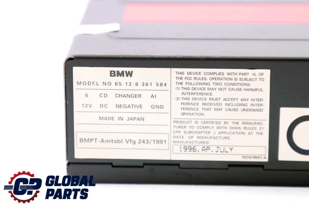 BMW E39 Zmieniarka Płyt CD bez magazynka - SKU 8361584 - Numer Części 8361584