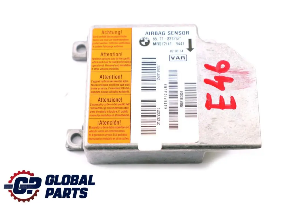 BMW 3 5 Series E39 E46 Airbag Control Unit Module - SKU 8372521 - Part number 8372521