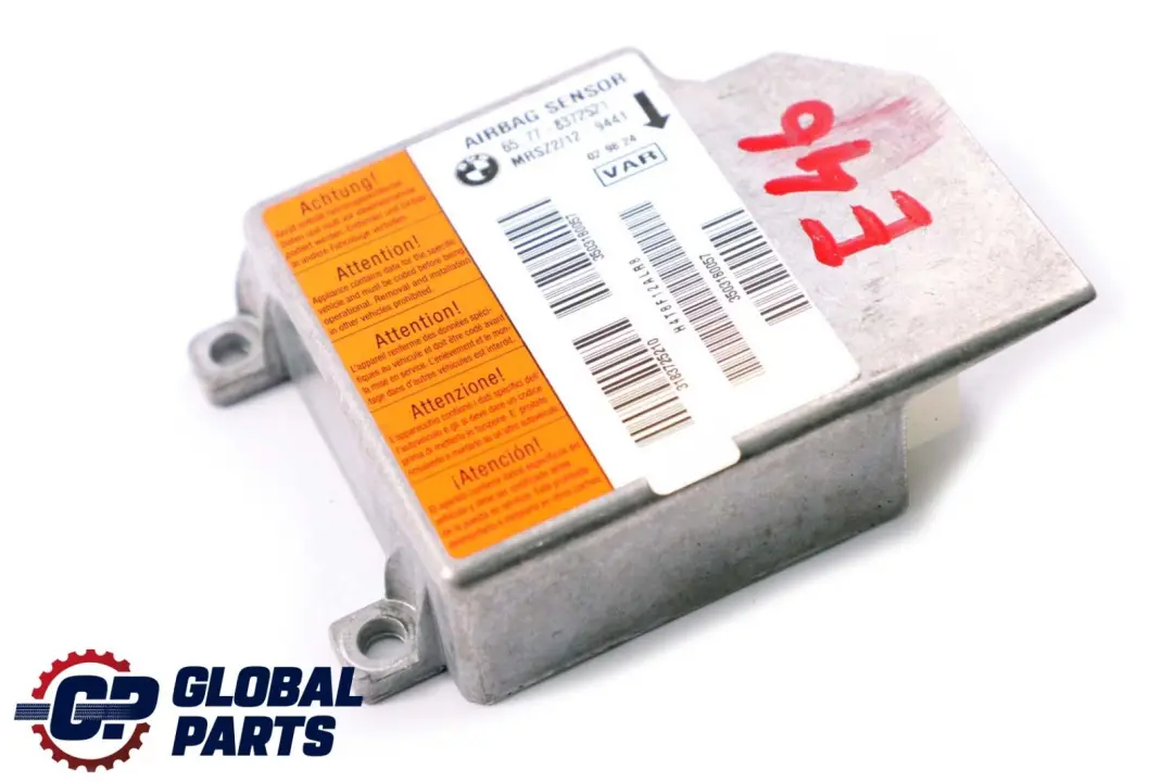 BMW 3 5 Series E39 E46 Airbag Control Unit Module - SKU 8372521 - Part number 8372521