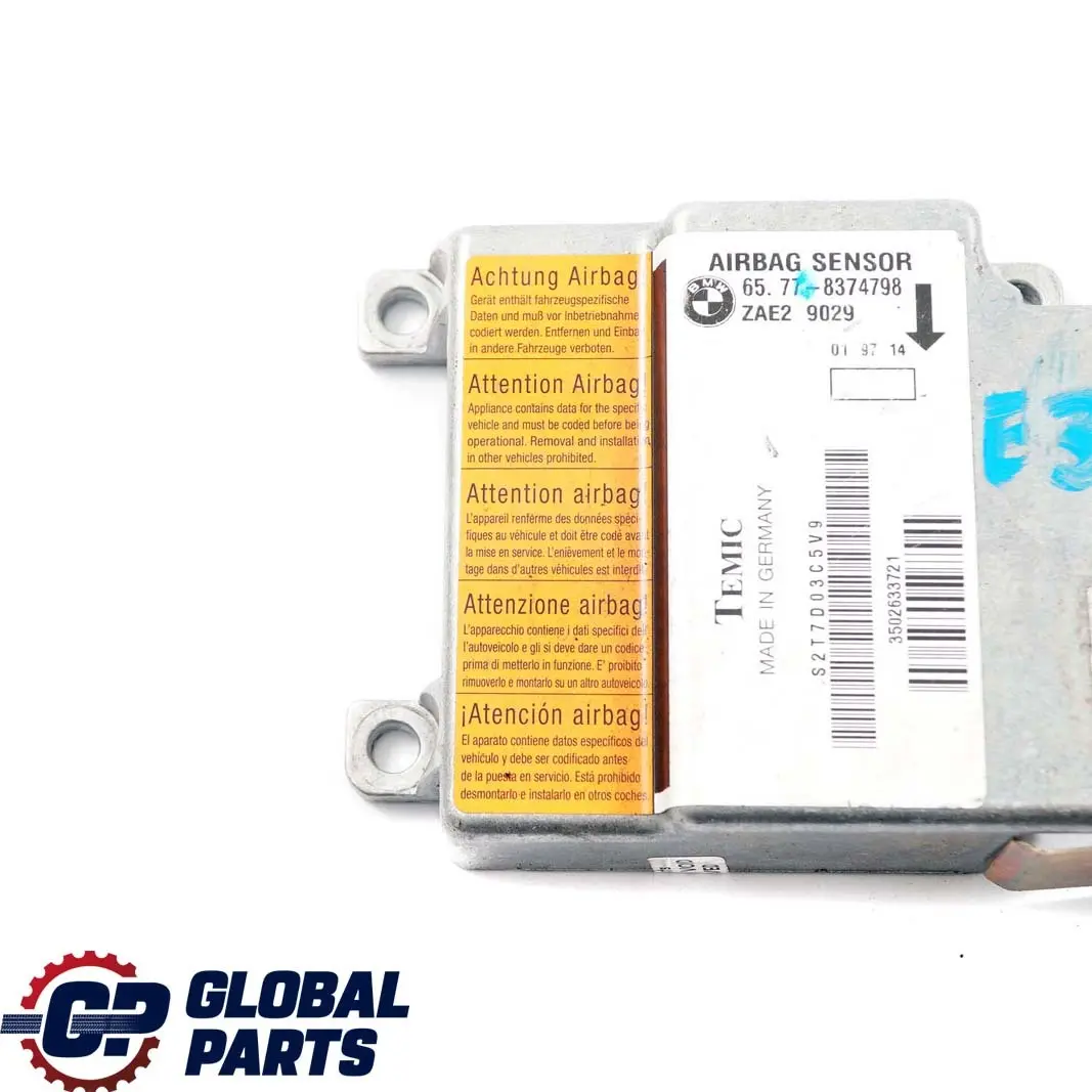 Moduł sensor poduszki airbag BMW Z3 E36 - SKU 8374798 - Numer Części 8379502