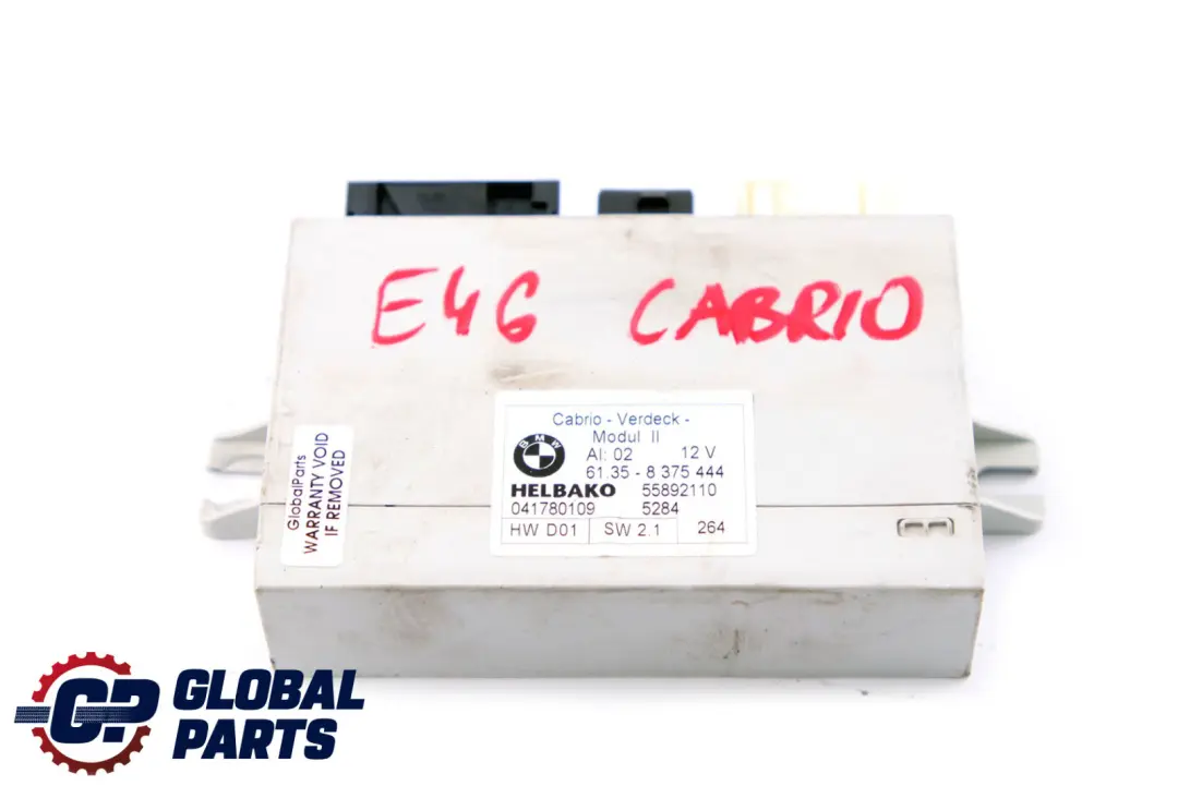 Moduł Sterownik Dachu ECU do BMW E46 Cabrio o numerze 8375444 BMW E46 Cabrio Moduł Sterownik Dachu ECU - SKU 8375444 - Numer Części 8375444