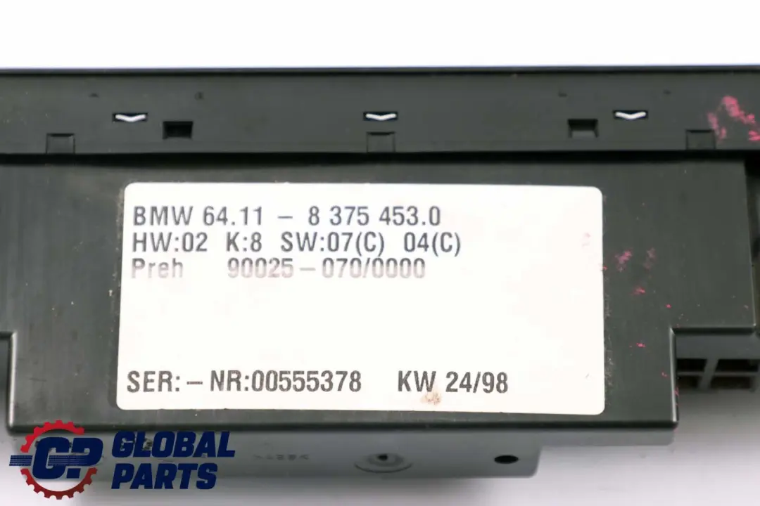 BMW 5 er E39 Bedienteil Klimaautomatik Klimaanlage - SKU 8375453 - Teilenummer 8375453