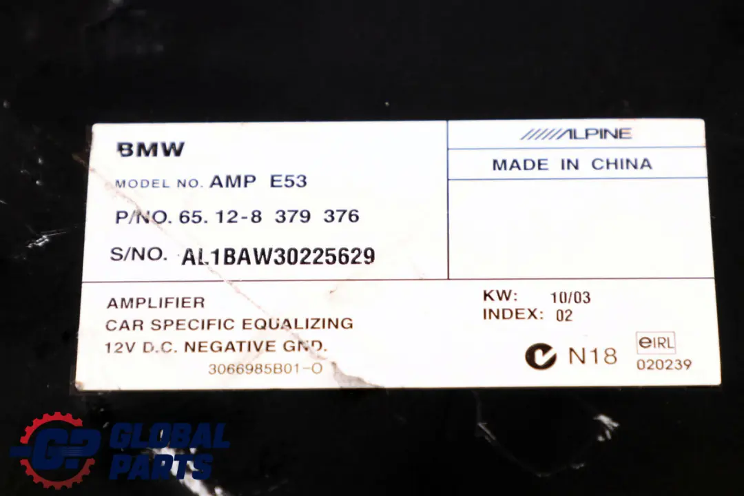 Amplificador Sistema de Altavoces Hifi 6512 para BMW X5 E53 con número de pieza 8379376 BMW X5 E53 Amplificador Sistema de Altavoces Hifi 6512 - SKU 8379376 - Número de pieza 8379376