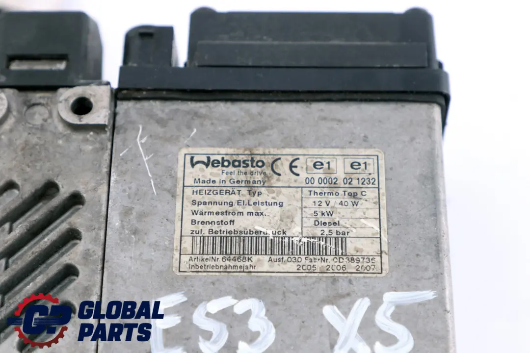 BMW X5 er E53 M57 M57N 3.0d Diesel Webasto Stand- / Zuheizgerät - SKU 8380998 - Teilenummer 8380998
