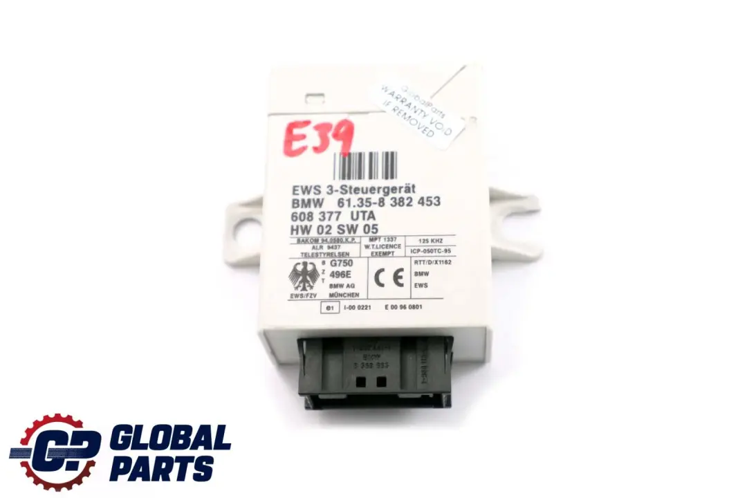 EWS 3 Central Lock Immobilizer Module ECU to BMW X3 E83 X5 E53 E38 E39 E46 with Part number 8382453 BMW X3 E83 X5 E53 E38 E39 E46 EWS 3 Central Lock Immobilizer Module ECU - SKU 8382453 - Part number 8382453