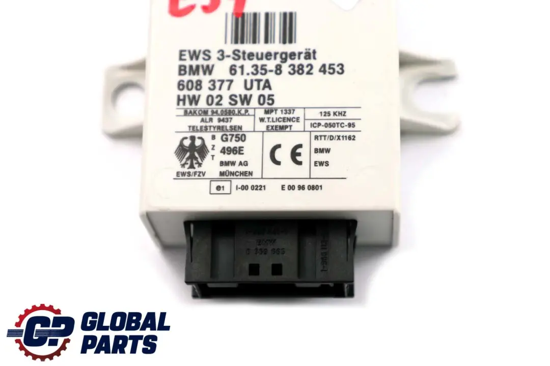 BMW X3 E83 X5 E53 E38 E39 E46 EWS 3 Central Lock Immobilizer Module ECU - SKU 8382453 - Part number 8382453