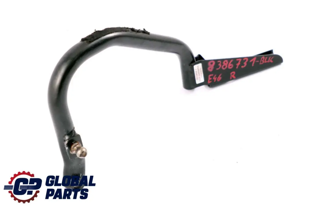 Cavo copertura cerniera pieghevole Top Flap destra per BMW E46 Cabrio con numero di parte 8386731 BMW E46 Cabrio Cavo copertura cerniera pieghevole Top Flap destra - SKU 8386731-BLK - Numero di parte 8386731