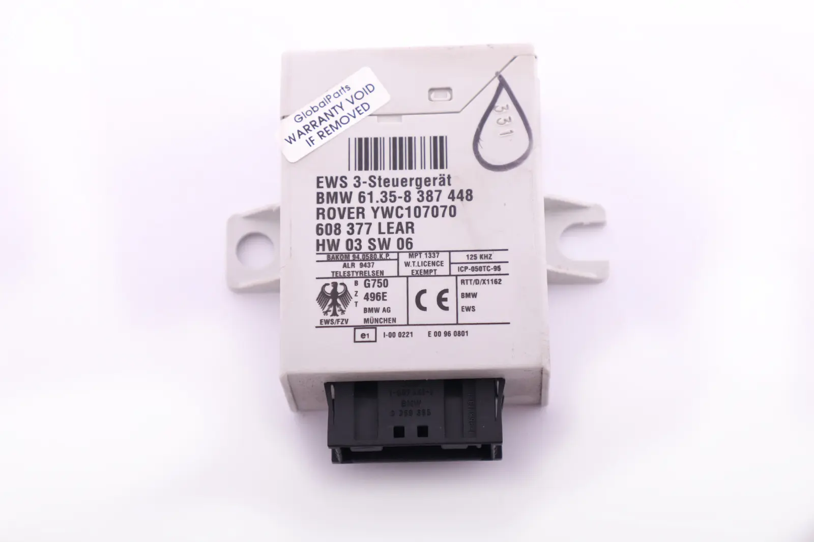 BMW 3 X3 X5 Series E46 E53 E83 Mini Cooper One R50 Control Unit EWS 3 8387448